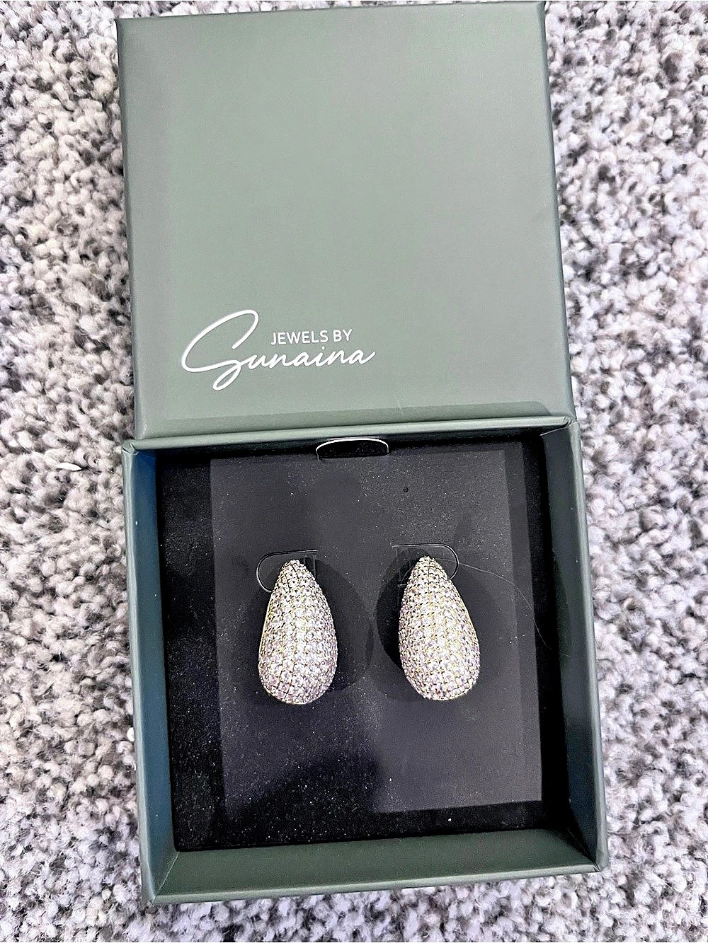 Jewels by Sunaina Narnia Teardrop Crystal Pavé Earrings - New